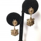 1930s Etruscan Revival Gold Plated Screw Back Earrings