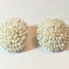 Freshwater Rice Pearls Large Cluster Clip Earrings