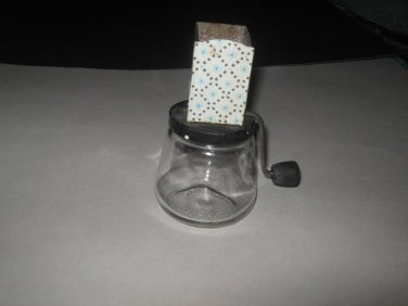 Vintage Androck Nut Grinder Chopper Metal & Glass w/ Retro Atomic Pattern