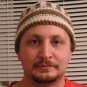 Brown / White Striped Beanie Hat