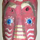 Vintage Painted Red White & Gold Mask W/ Glass Eyes Very Cool