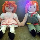 HOMEMADE Raggedy & Ann Andy Large Bother Sister Dolls