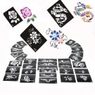Stencils for Body Painting Glitter Tattoos, 50 sheets, Mixed Designs
