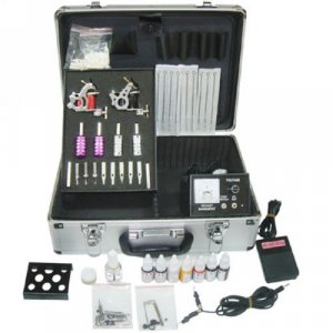 TATTOO KIT GUNS TUBES GRIPS Needle INK WS-K058 With Dual P 5 transfer paper