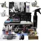 Tattoo Kit Dual LCD Power 6 Machines Guns 6 Grips Needles Machine Lights Ink Supply