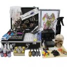 Tattoo Kit Dual LCD Power 8 Machines Guns 8 Grips Needles Machine 9 Ink Supply