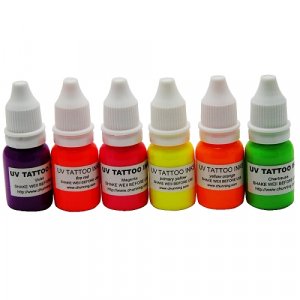 12 colors WIZARD BLACKLIGHT UV Tattoo Glow Ink 1/4oz(7.5ml)