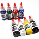 Great Tattoo Inks Pigment Complete set of 8 Colors 1/2 oz Different