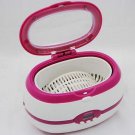 Red Mini -Household Ultrasonic Watch Jewelry Diamond cleaner with Stainless Steel Tank