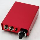 Red Aluminum Power supply for tattoo+plug+footswitch+clipcord