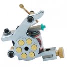 2 pcs  Silver Tattoo Machine Gun for Shader and Liner 10 Wrap Coils Beautiful Design