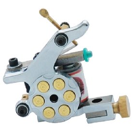 2 pcs  Silver Tattoo Machine Gun for Shader and Liner 10 Wrap Coils Beautiful Design