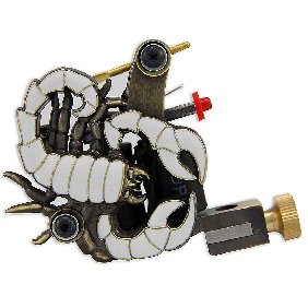 2 pcs  White Empaistic Tattoo Machine Gun for Shader and Liner 10 Wrap Coil