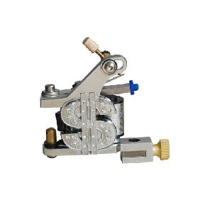 5 pcs Tattoo Machine Gun for Liner Shader Dollar Symbol with Crystals Silver
