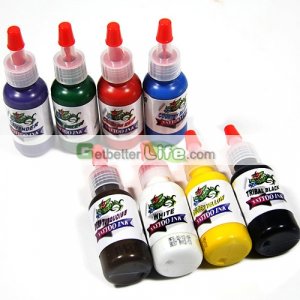 3 pcs Great Tattoo Inks Pigment Complete set of 8 Colors 1/2 oz Different