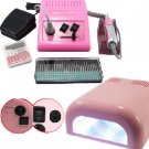 3 pcs Pink 278 Nail Drill Machine Manicure and Nail Dryers UV Gel Lamp Kit