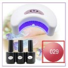 12W White LED NAIL UV LAMP With 3 Bottles of 15 Ml UV TOPCOAT Nail Polish Free Shipping