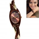 Two-Tone Brown Twist Watch