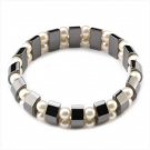 Hematite White Beads Bracelet