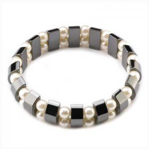 Hematite White Beads Bracelet