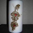 Pillar Candle with Unique Henna Design