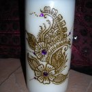 Pillar Candle with Unique Henna Design