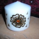 Pillar Candle with Handcrafted Henna Design
