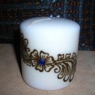 Pillar Candle with Unique Henna Design