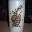Pillar Candle with Unique Henna Design