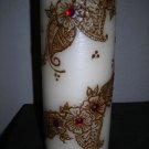 Pillar Candle with Unique Henna Design
