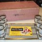 Vintage Hostess Caddy Serving Tray with 6 Glasses - in original box - Mid-Century