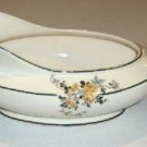 Homer Laughlin Kwaker Style Sauce Boat - Yellow Roses with Black