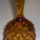 Fenton Amber Glass Bell with Hobnail Design