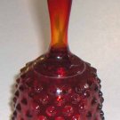 Fenton Ruby Red Amberina Glass Bell with Hobnail Design