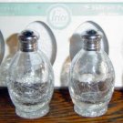Irice Crackle Glass Salt and Pepper Shakers - Set of 2 in Original Package