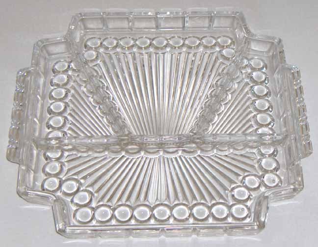 Vintage Bubble Glass Relish Tray