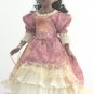 16" Porcelain African American Doll with Colonial Style Dress