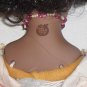 16" Porcelain African American Doll with Colonial Style Dress