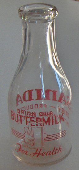 Vintage Sanida Dairy 1 Quart Milk Bottle - Erie, Pa