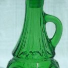 Vintage Wheaton Bullseye Green Glass Cruets - Set of 2