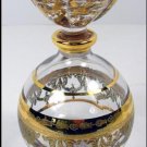 Royal Limited Italian 24% Lead Crystal Perfume Bottle with Floral Stopper