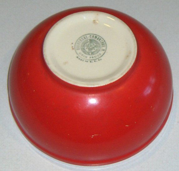 Universal Potteries Orange Red 6" Bowl circa 40's50's