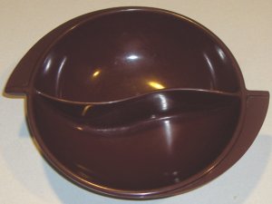 Vintage Melmac Boonton Divided Serving Bowl - Maroon Reddish Brown