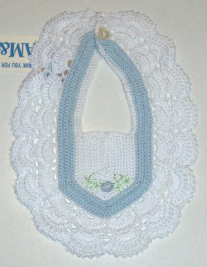 NWT Vintage Crocheted Heirloom Quality Bib & Booties - Made in Portugal Pride N Joy FWC