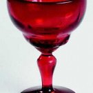 Vintage NEW MARTINSVILLE Ruby Red Moondrops Wine Glass - 4 oz. Set of 3