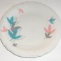 Vintage Shenango Retro Pink Aqua Leaves SHO03 Dinner Plate
