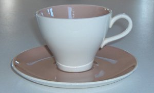 Vintage Harkerware Springtime Cup & Saucer (no flowers) Set of 3