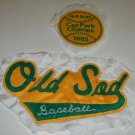 Vintage Local Baseball Jacket Emblems Set of 2 - "Old Sod Baseball" 1985 Caz Park Champs