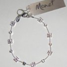 Brand New Monet 7 1/2" Bracelet Silver Tone with Crystals Set of 2