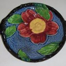 Vintage Majolica Floral Platter with Twig Handles